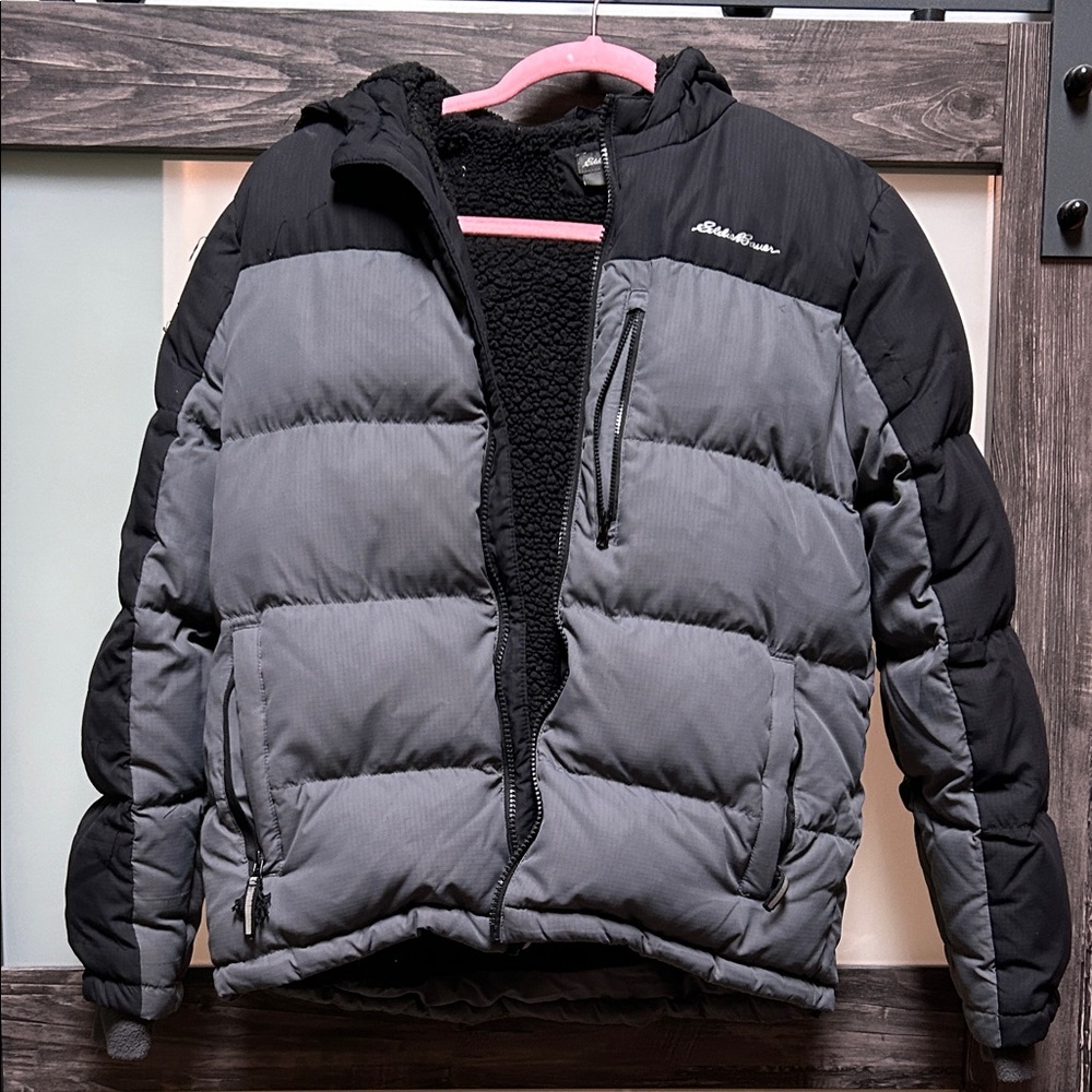 Eddie Bauer Kids Charcoal and Black Puffer Jacket
